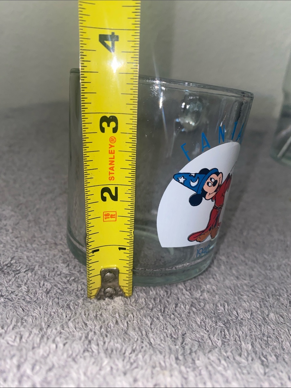 💋 Vintage Disney Fantasia 1940 Mickey Mouse Collectors Glass Coffee Mug Tea Cup! - Picture 5 of 8